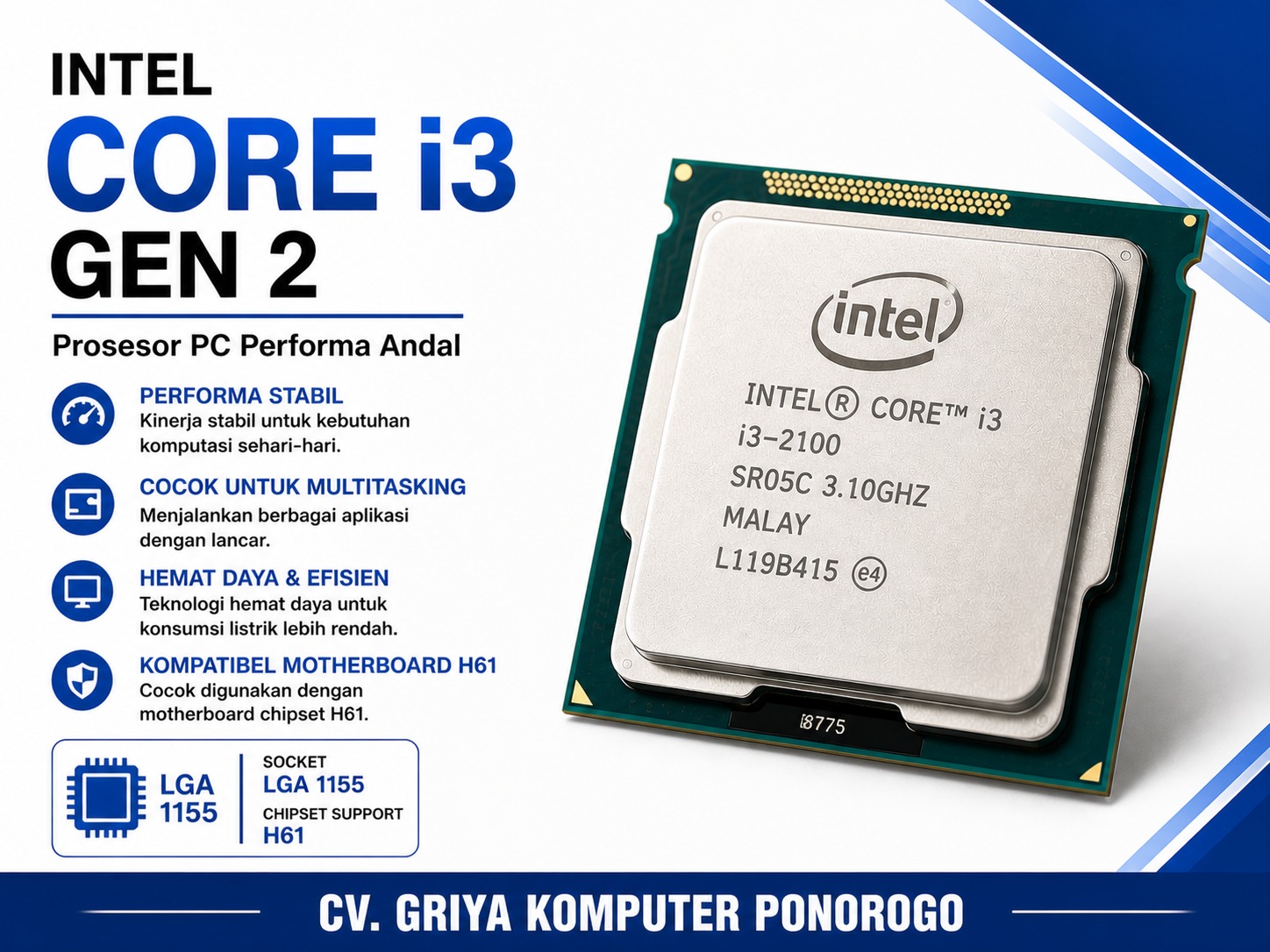 Prosesor PC Intel Core i3 gen 2