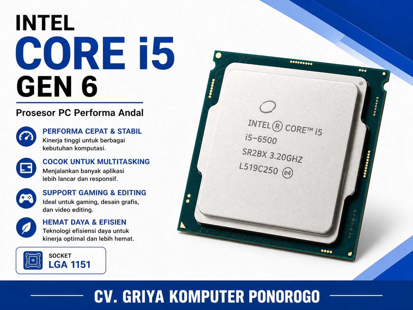 Prosesor PC Intel Core i5 gen 6